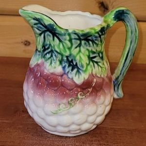 RARE Vintage 1950's Tashiro Shoten Grape Cluster Leaf Creamer Mini Pitcher, Vase